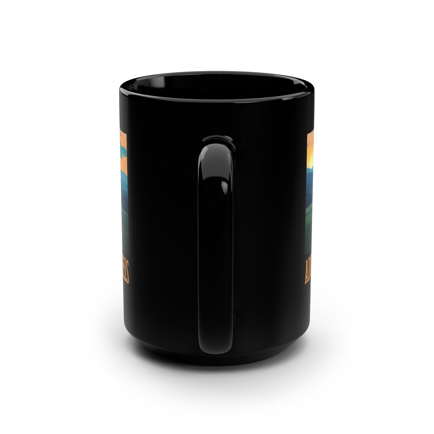 Adventure on Wheels - Black Mug, 15oz