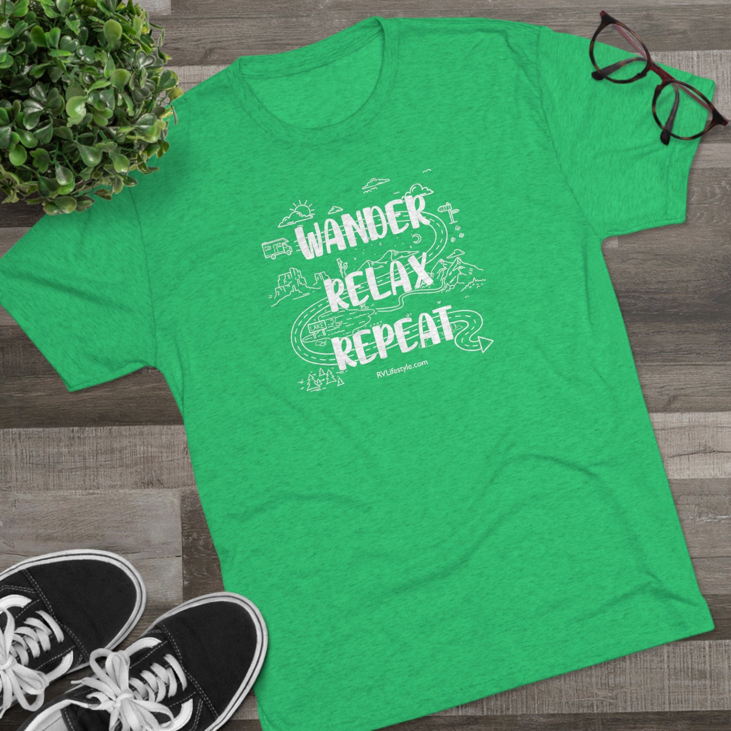 Wander - Relax - Repeat | Unisex Tri-Blend Crew Tee