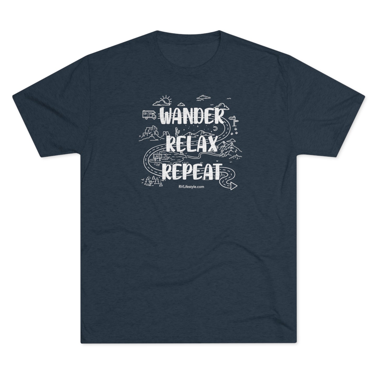 Wander - Relax - Repeat | Unisex Tri-Blend Crew Tee