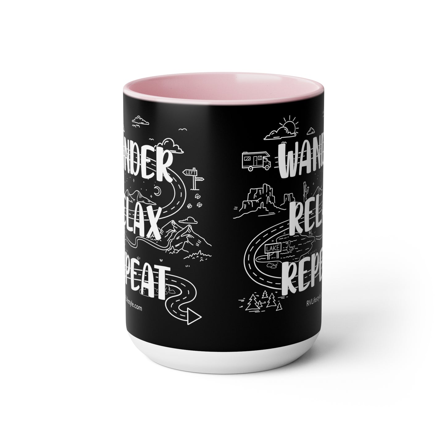 Wander Relax Repeat on Coffee Mugs, 15oz