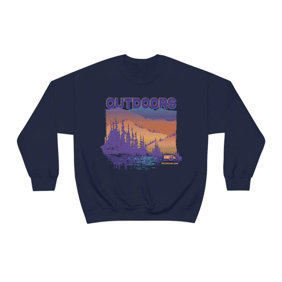 Outdoors Unisex Heavy Blend™ Crewneck Sweatshirt - Black, Forest Green, Dark Heather, Navy