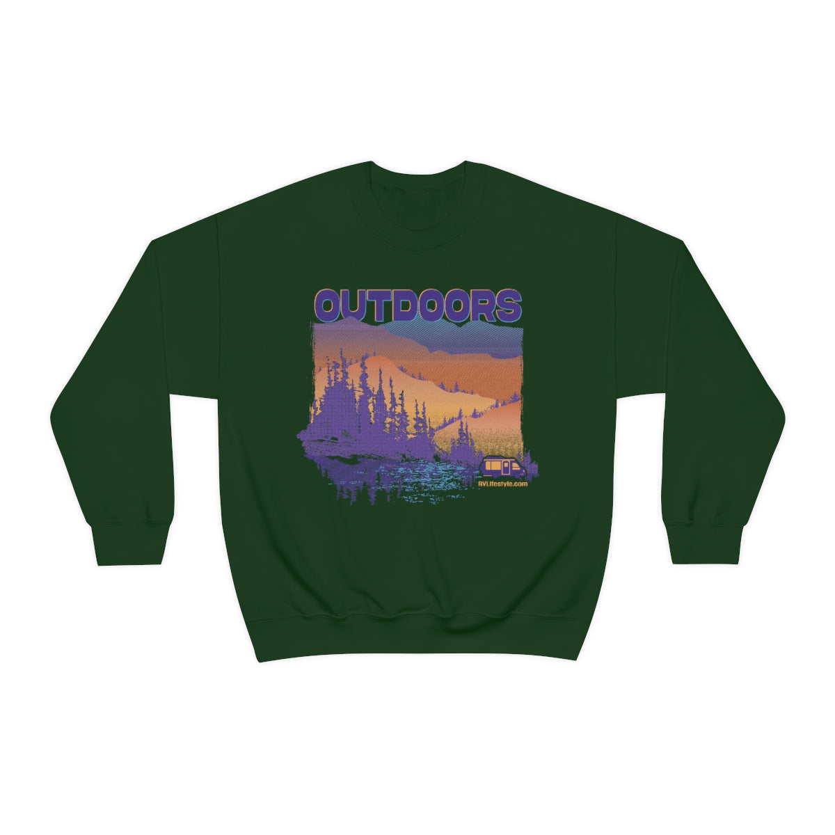 Outdoors Unisex Heavy Blend™ Crewneck Sweatshirt - Black, Forest Green, Dark Heather, Navy