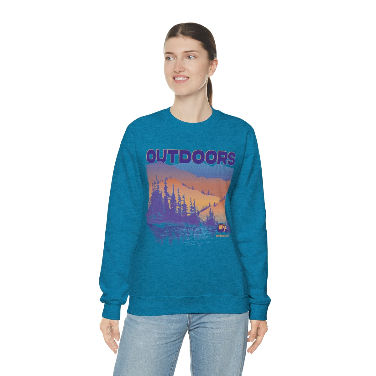 Outdoors Unisex Heavy Blend™ Crewneck Sweatshirt - Black, Forest Green, Dark Heather, Navy