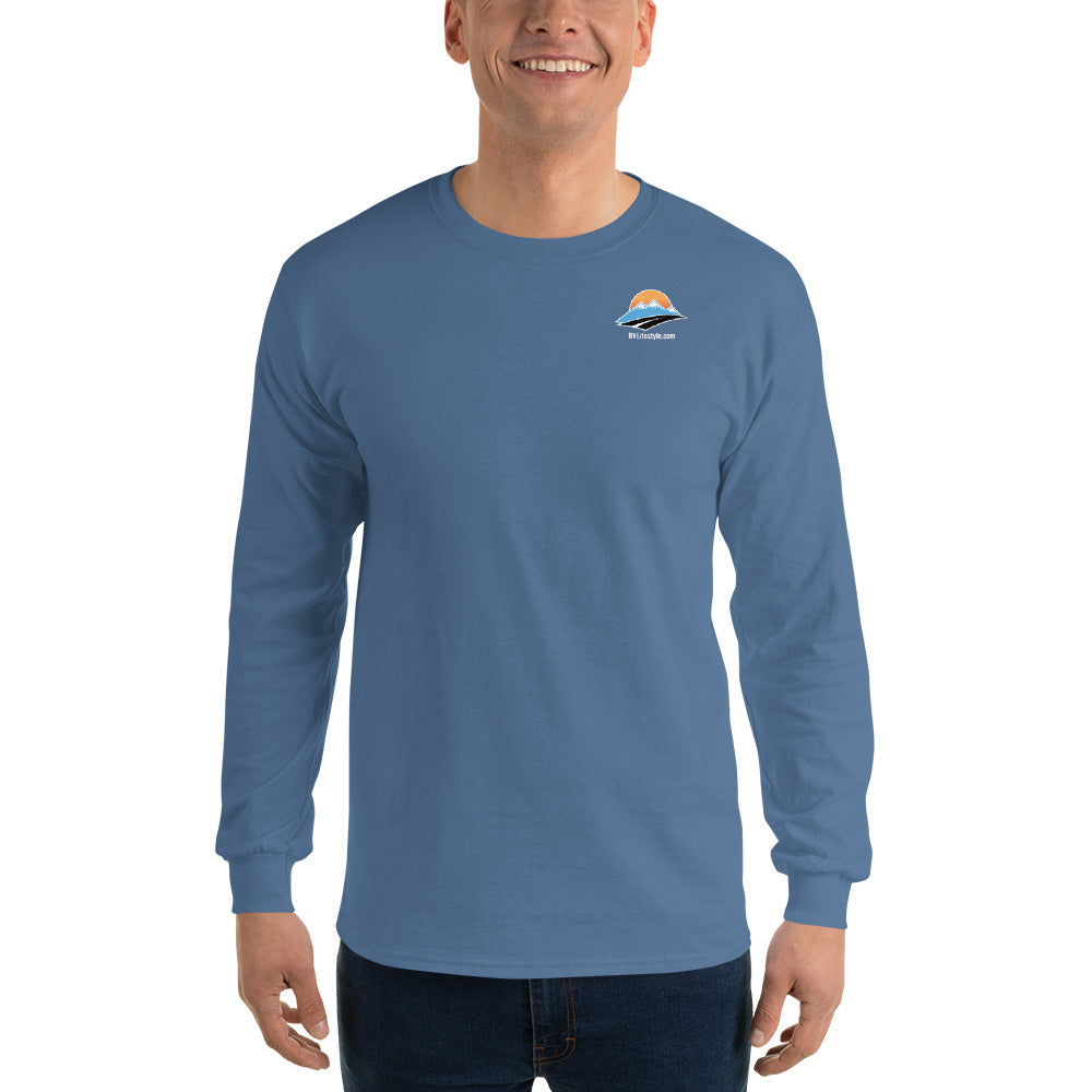 RV Lifestyle Men’s Long Sleeve Shirt - Black, Navy, Military Green Indigo Blue, Sport Grey