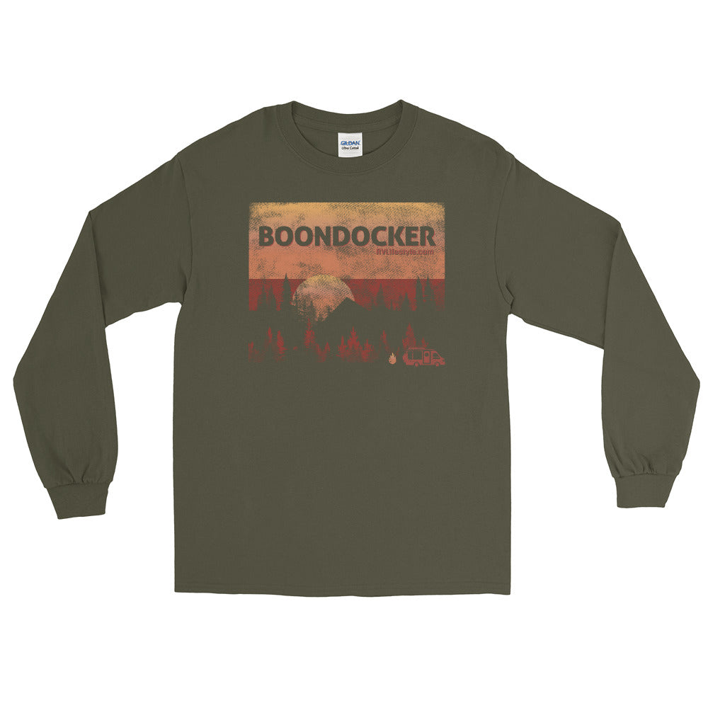 Boondocker Men and Women's Long Sleeve Shirt - Black, Navy, Military Green, Indigo Blue