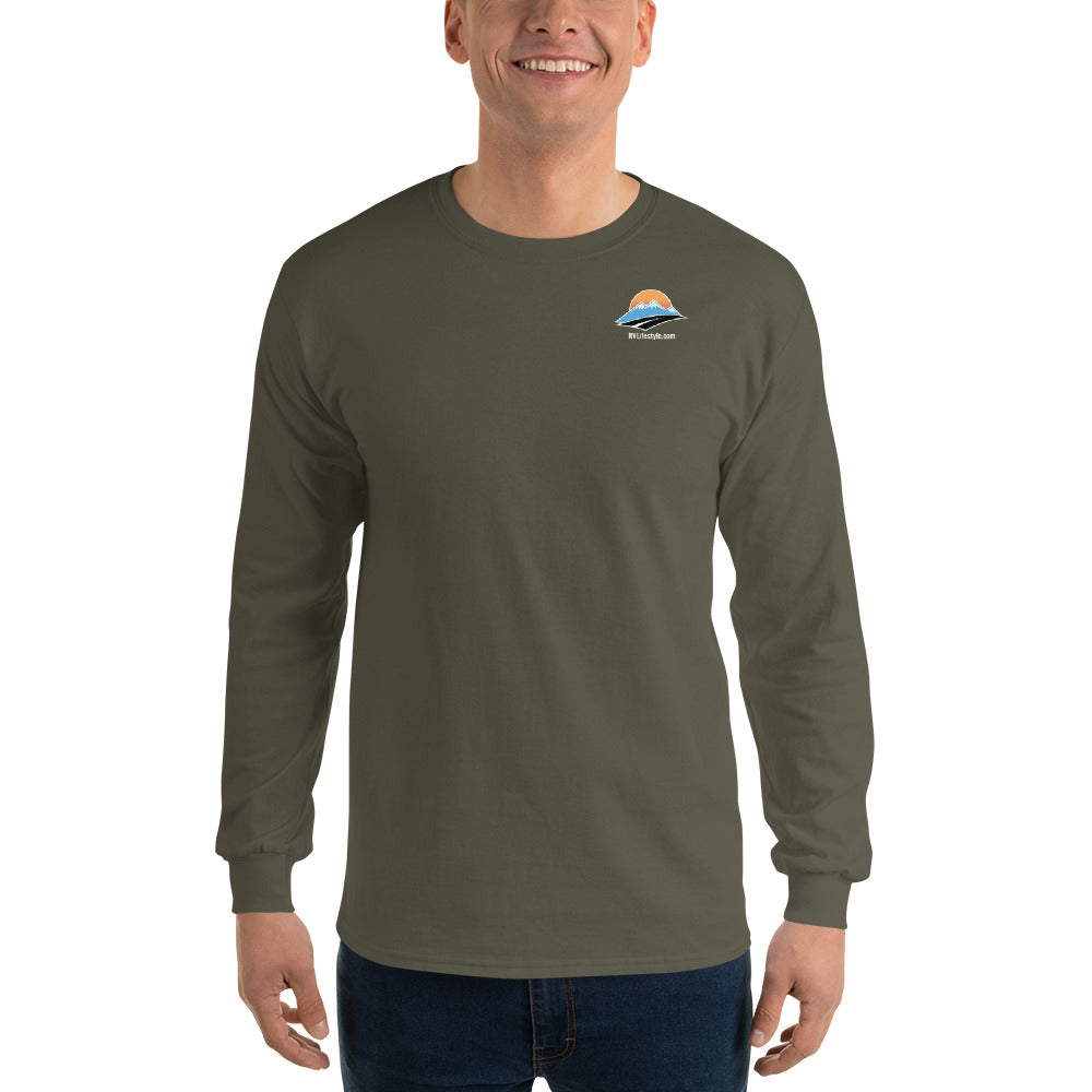 RV Lifestyle Men’s Long Sleeve Shirt - Black, Navy, Military Green Indigo Blue, Sport Grey
