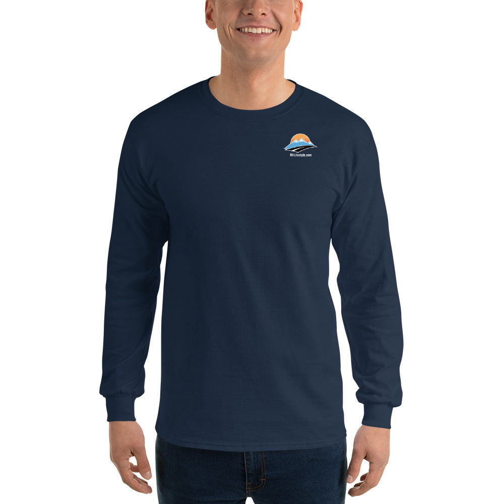 RV Lifestyle Men’s Long Sleeve Shirt - Black, Navy, Military Green Indigo Blue, Sport Grey