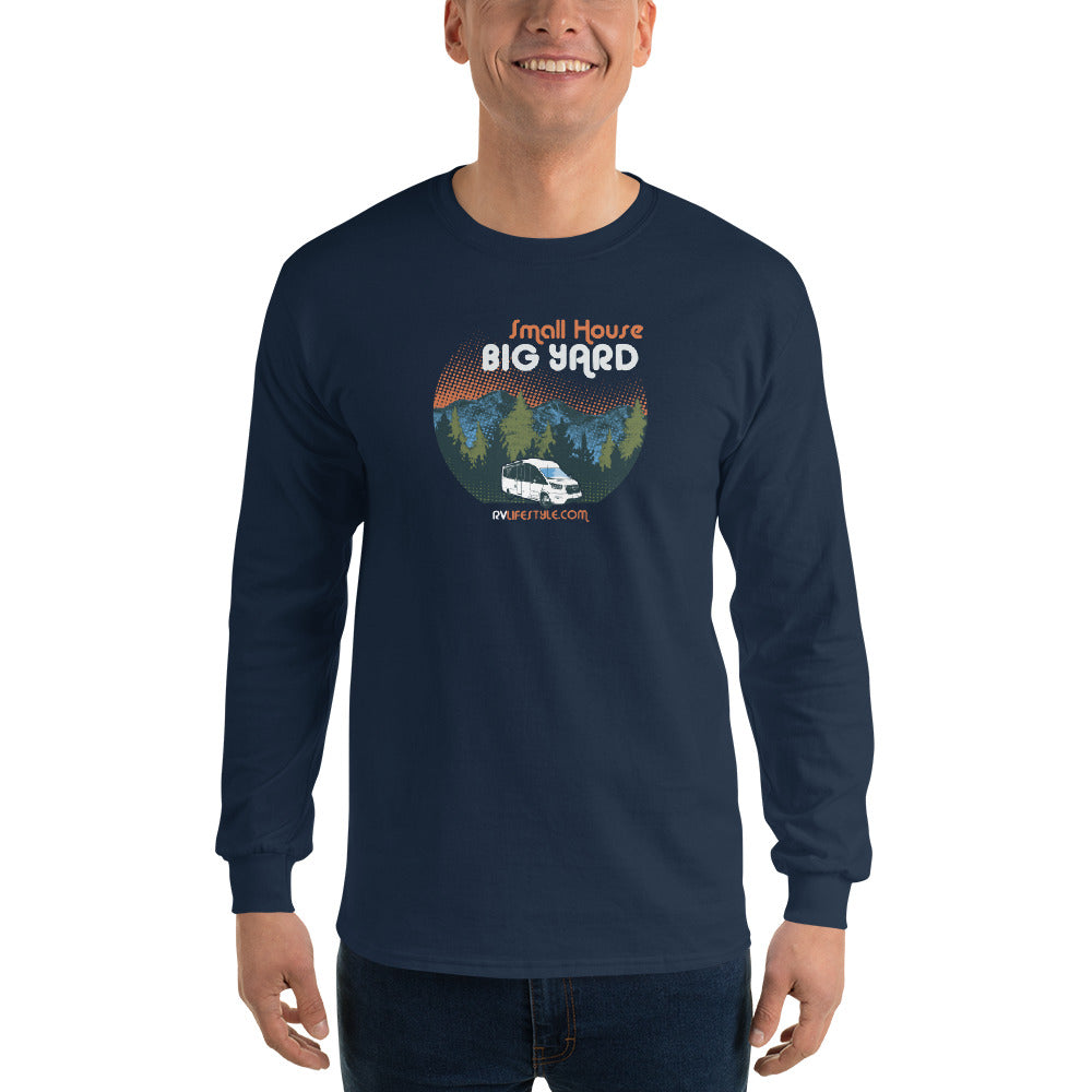 Small House Big Yard Men and Women's Long Sleeve Shirt - Black, Navy, Military Green, Indigo Blue, Sport Grey