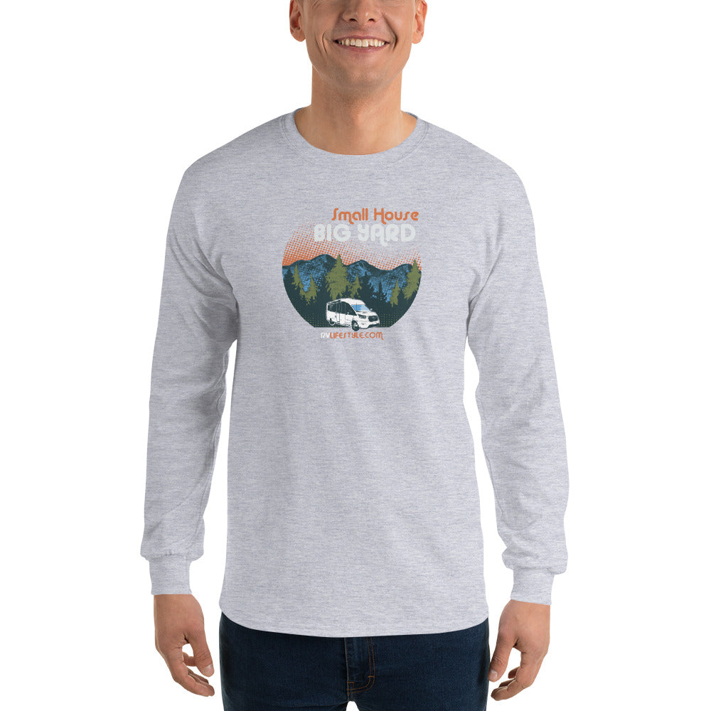 Small House Big Yard Men and Women's Long Sleeve Shirt - Black, Navy, Military Green, Indigo Blue, Sport Grey