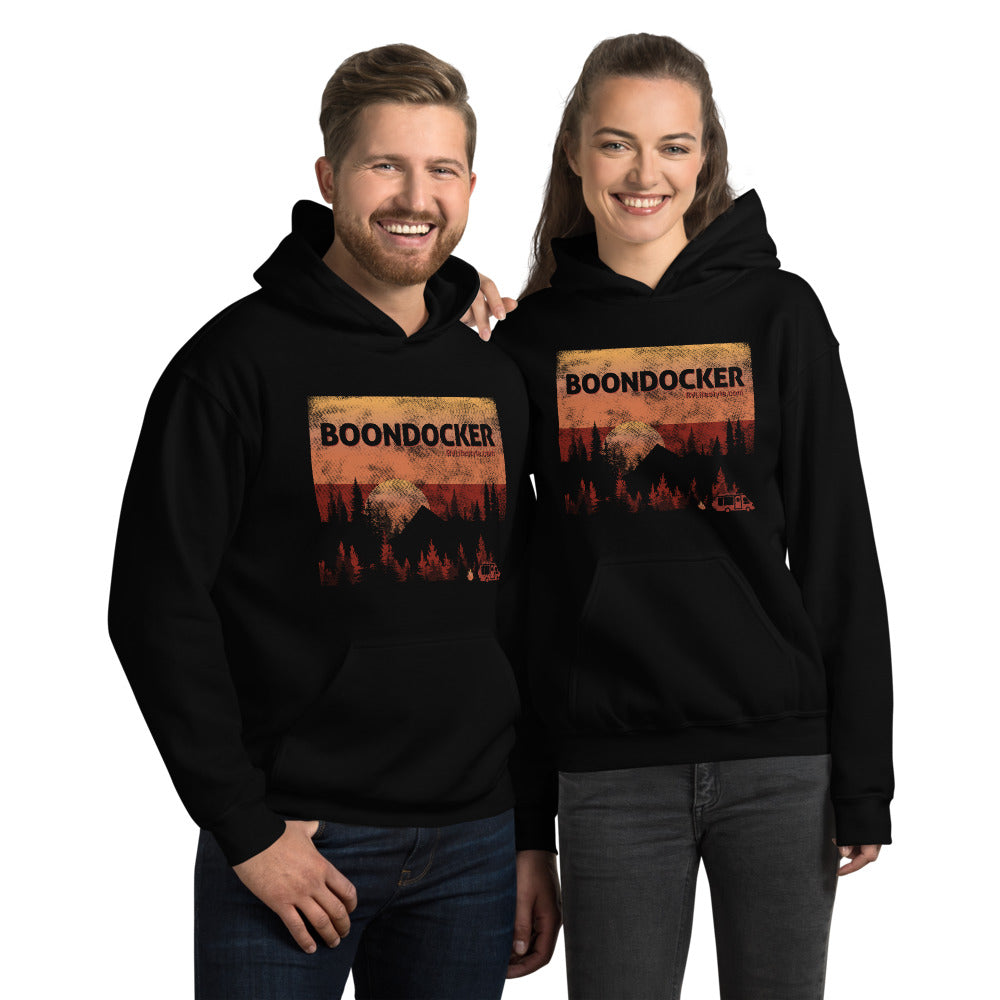 Boondocker Men and Women's Hoodie - Black, Navy, Dark Heather, Indigo Blue