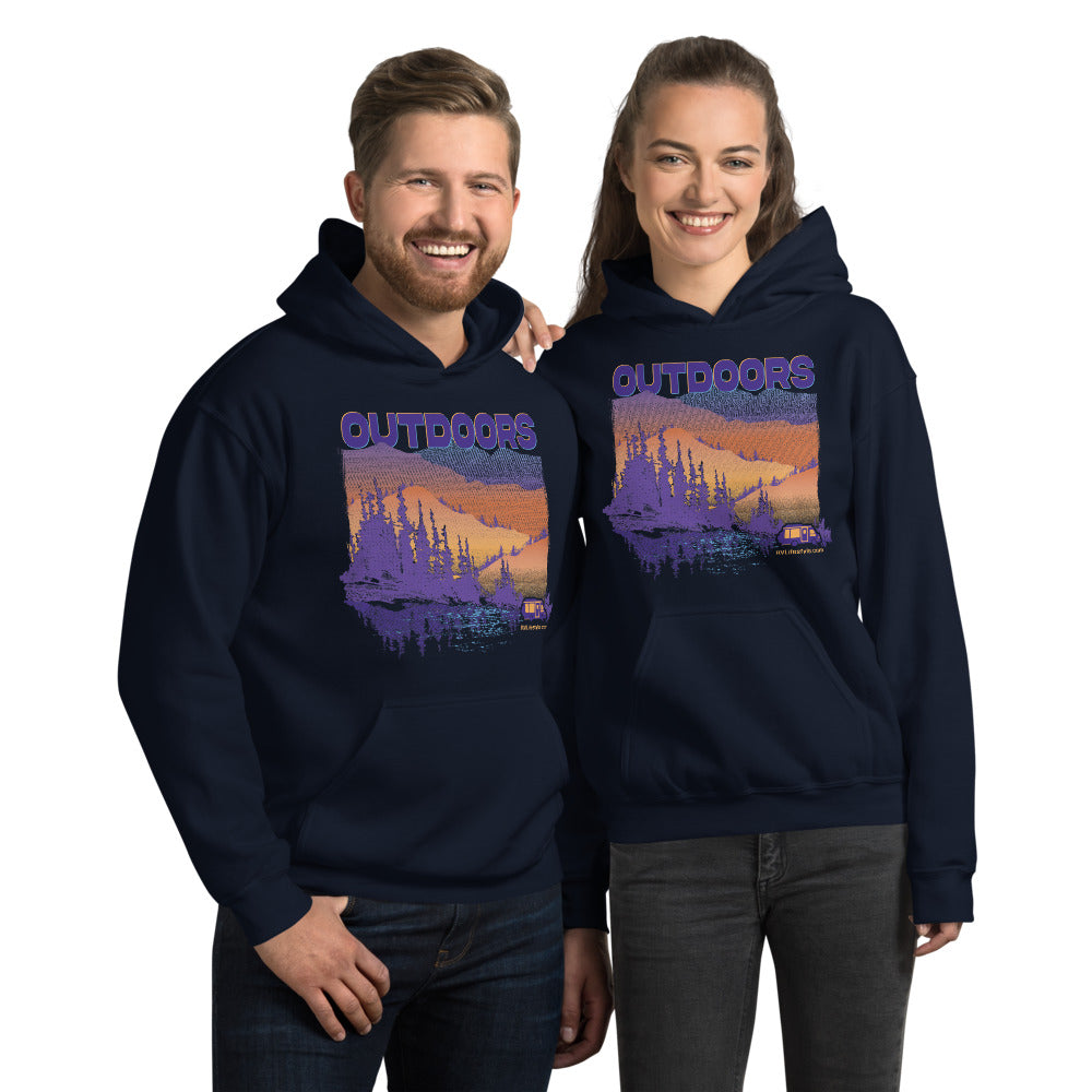 Outdoors Men/Women "Mike's Favorite" Hoodie - Black, Navy, Dark Heather, Indigo Blue