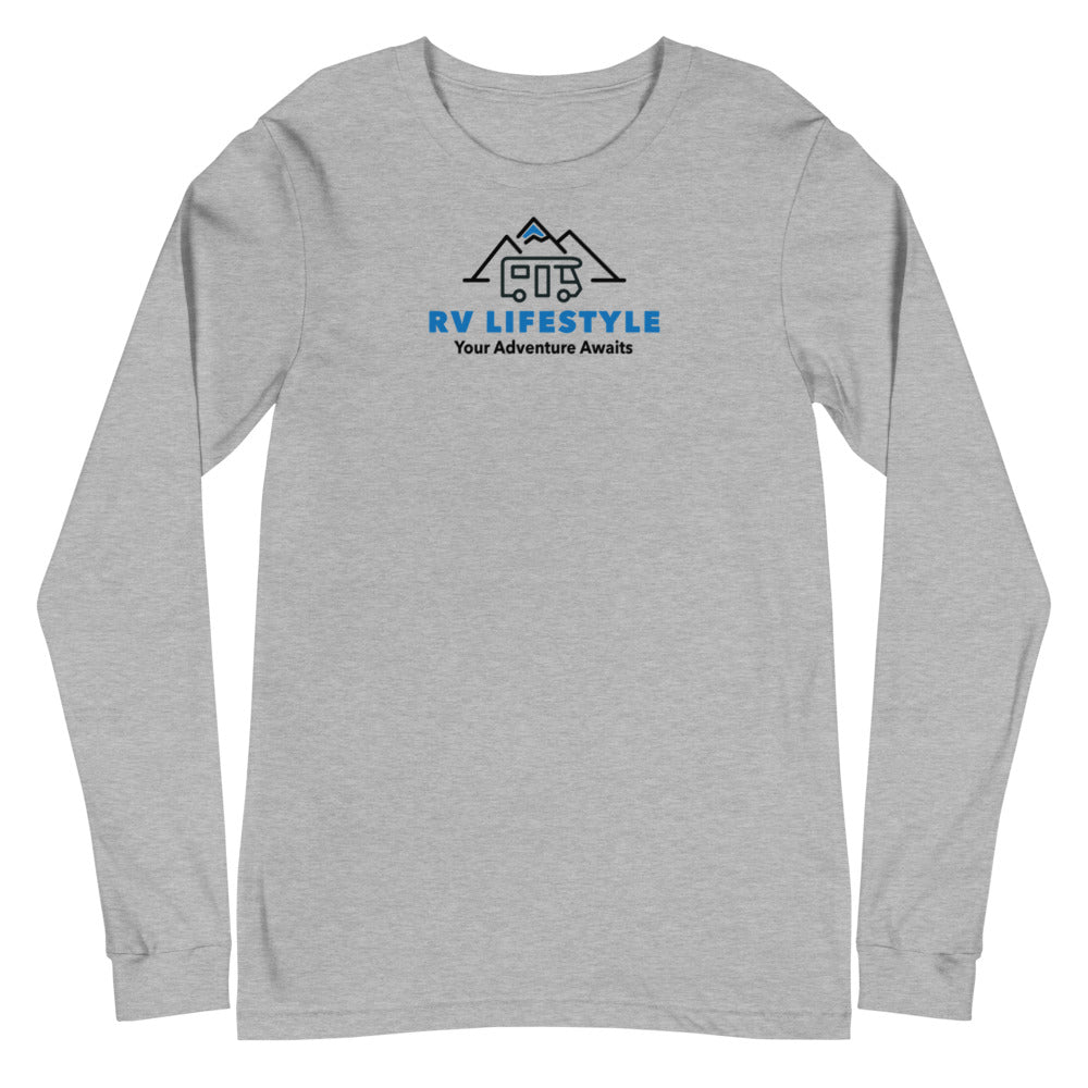 RV Lifestyle Logo Men and Women's Long Sleeve Tee - White, Athletic Heather