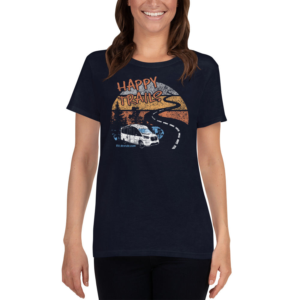 Happy Trails Women's short sleeve T-shirt - Black, Navy, Forest Green