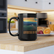 Adventure on Wheels - Black Mug, 15oz