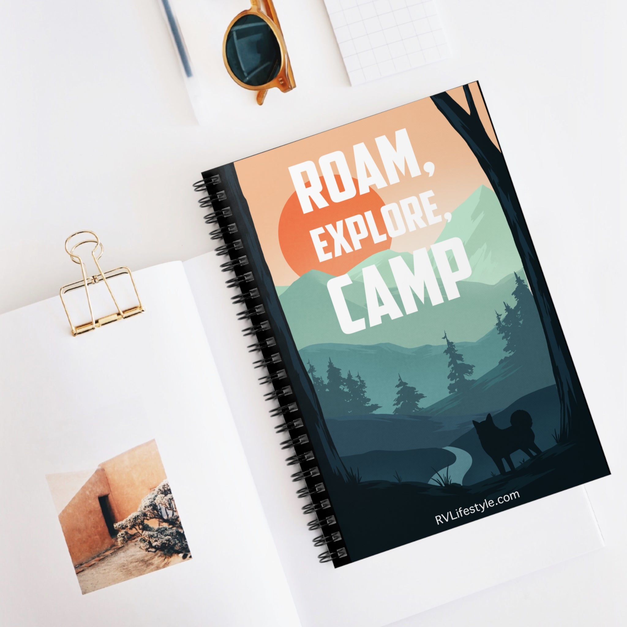 Roam Explore Camp - Spiral Notebook - Ruled Line