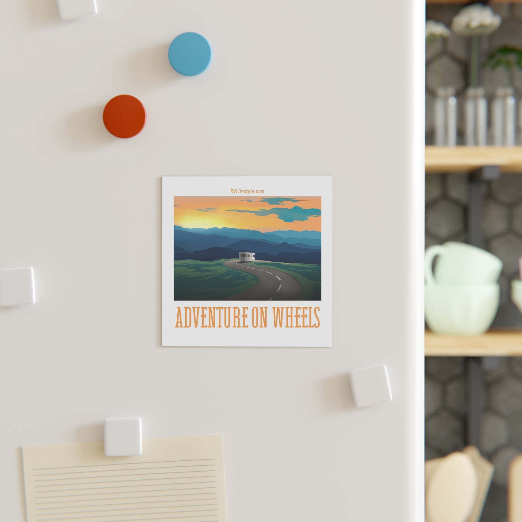 Adventure on Wheels Square Magnet 3x3 and 5x5