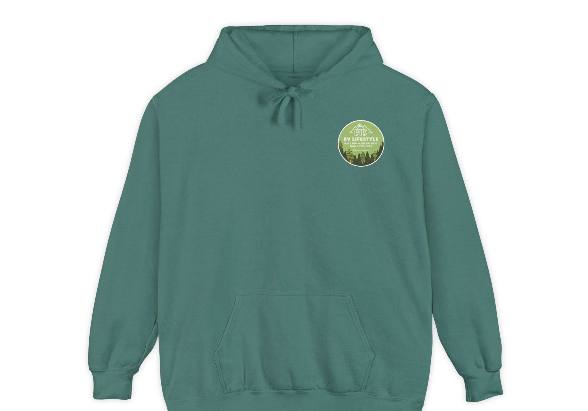 RV Community Forest Garment-Dyed Unisex Hoodie - Cozy Outdoor Vibes