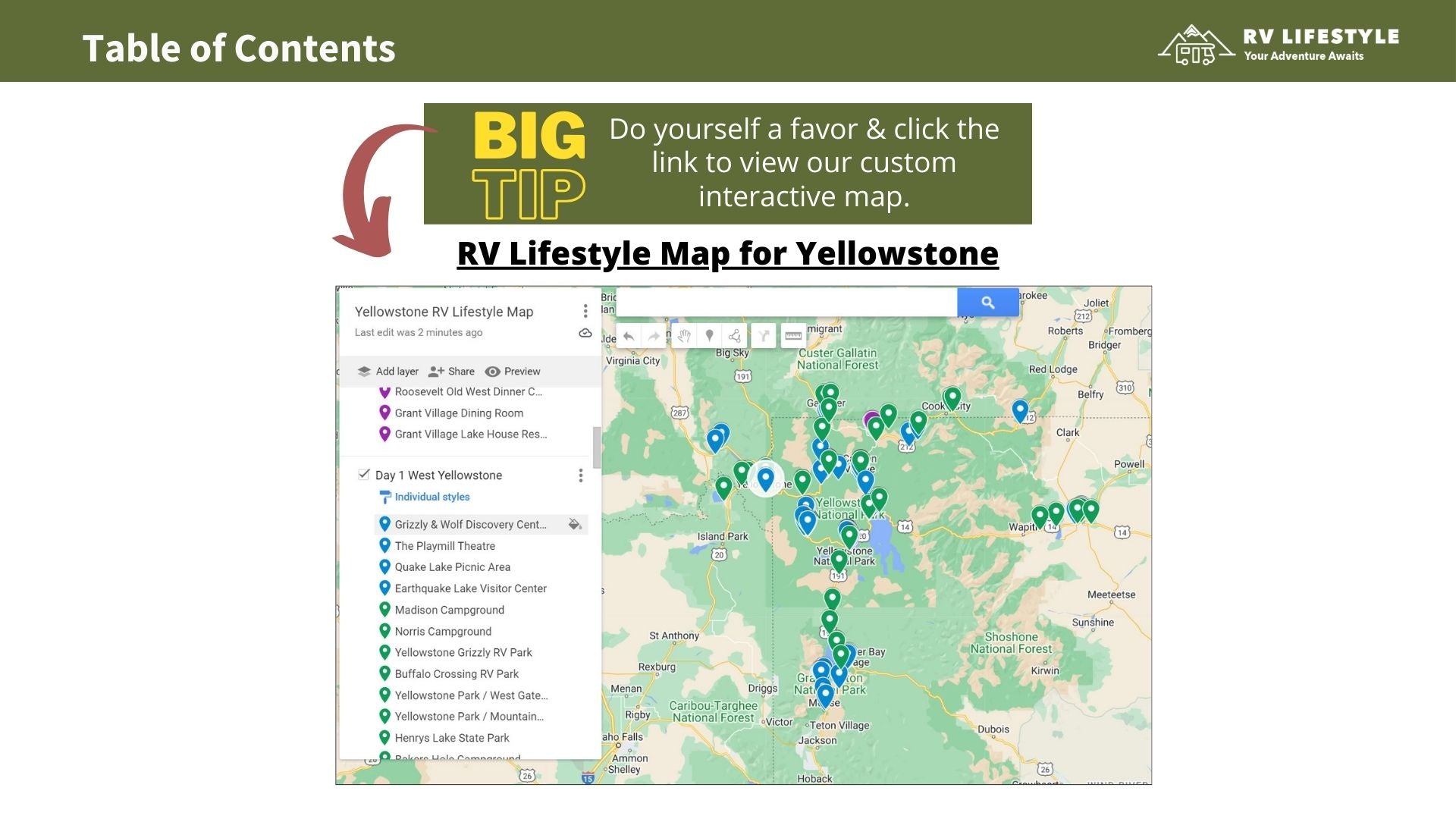 Yellowstone National Park RV Adventure Guide