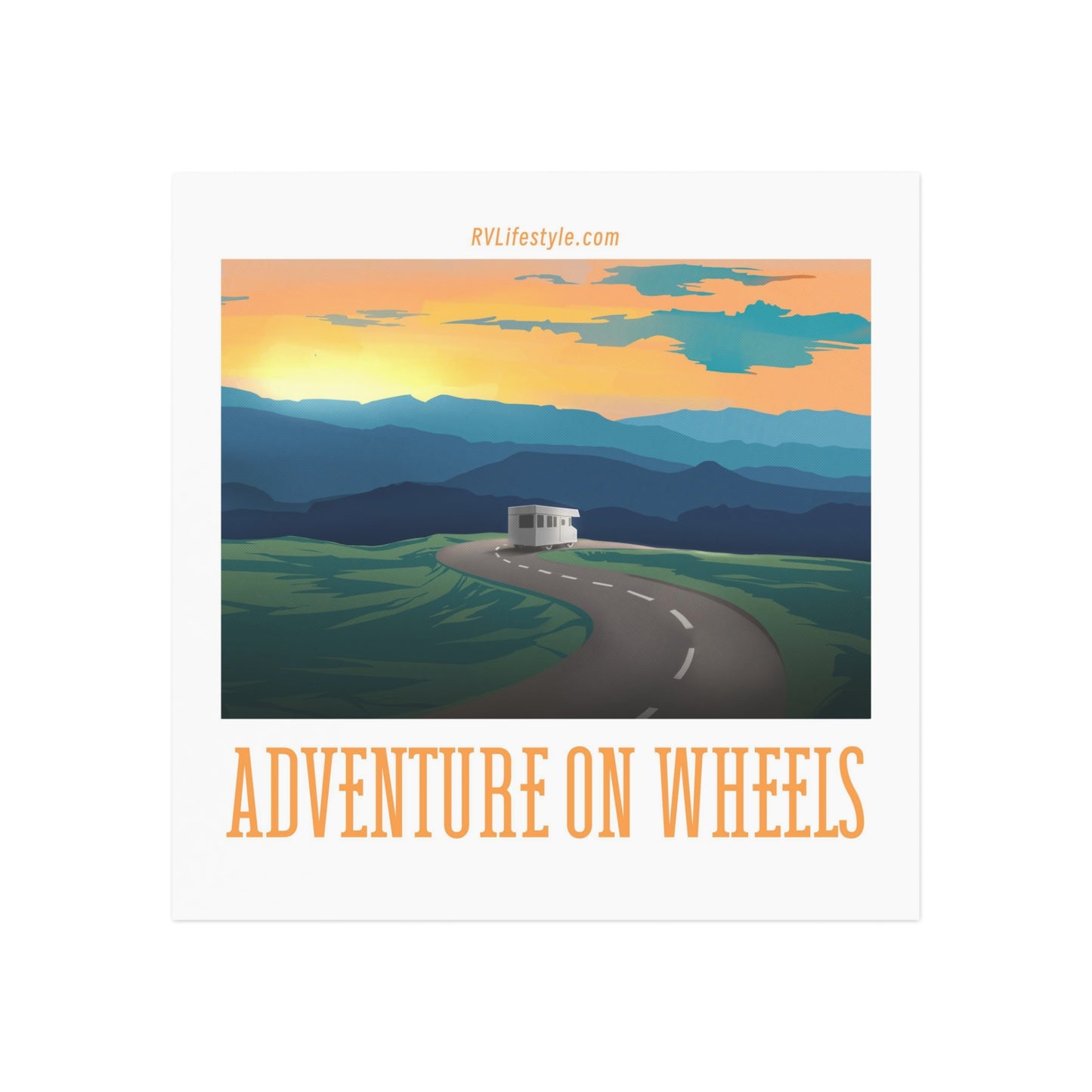 Adventure on Wheels Square Magnet 3x3 and 5x5