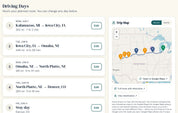 Driving Days with miles and drive times