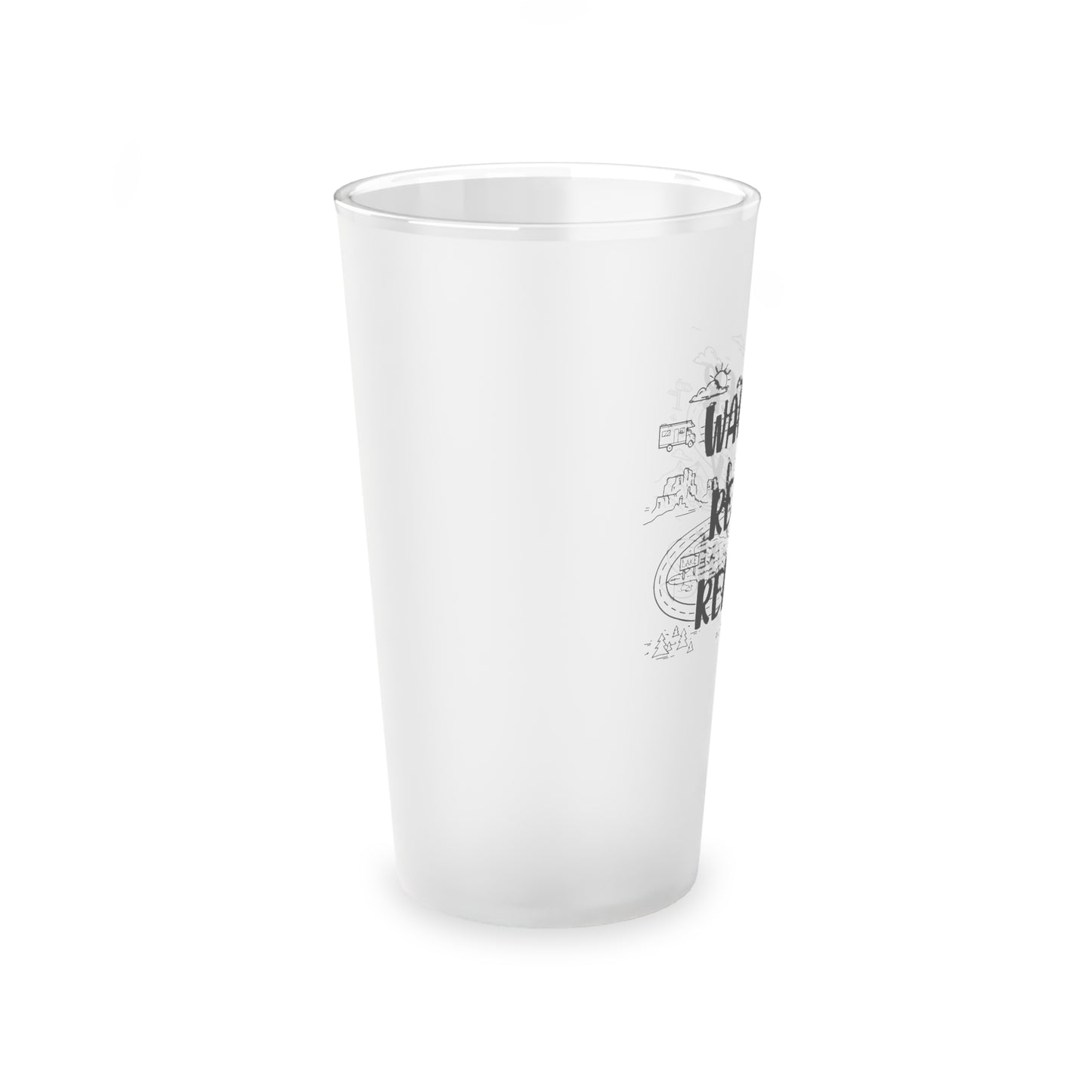 Wander Relax Repeat | Frosted Pint Glass, 16oz