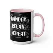Wander Relax Repeat on Coffee Mugs, 15oz