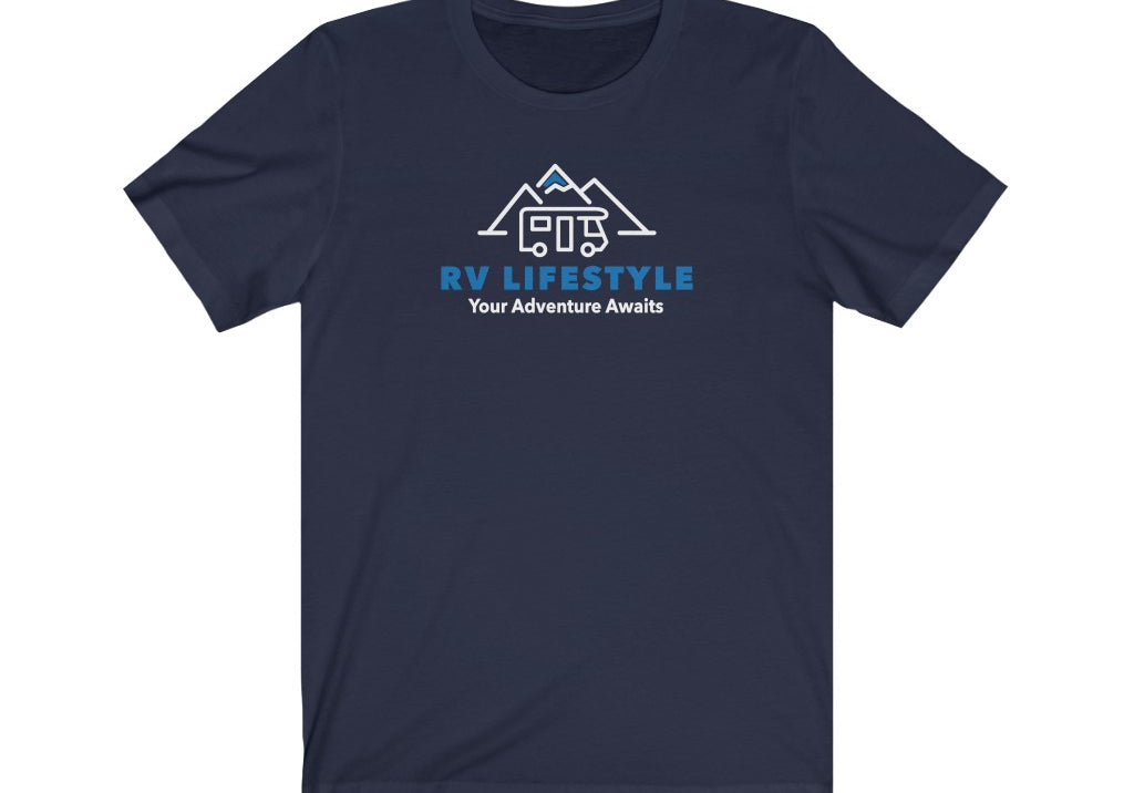RV Lifestyle Logo Soft Men and Women's Jersey Short Sleeve Tee - Black, Dark Grey, Aqua, Athletic Heather, Dark Grey Heather, Heather Navy, Navy, Team Purple