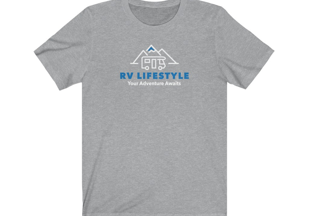 RV Lifestyle Logo Soft Men and Women's Jersey Short Sleeve Tee - Black, Dark Grey, Aqua, Athletic Heather, Dark Grey Heather, Heather Navy, Navy, Team Purple