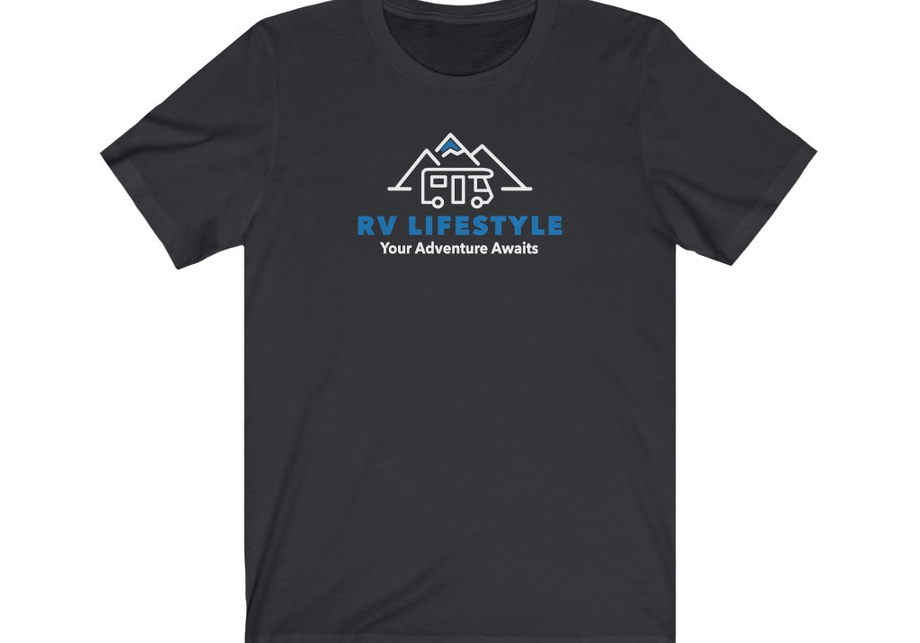 RV Lifestyle Logo Soft Men and Women's Jersey Short Sleeve Tee - Black, Dark Grey, Aqua, Athletic Heather, Dark Grey Heather, Heather Navy, Navy, Team Purple
