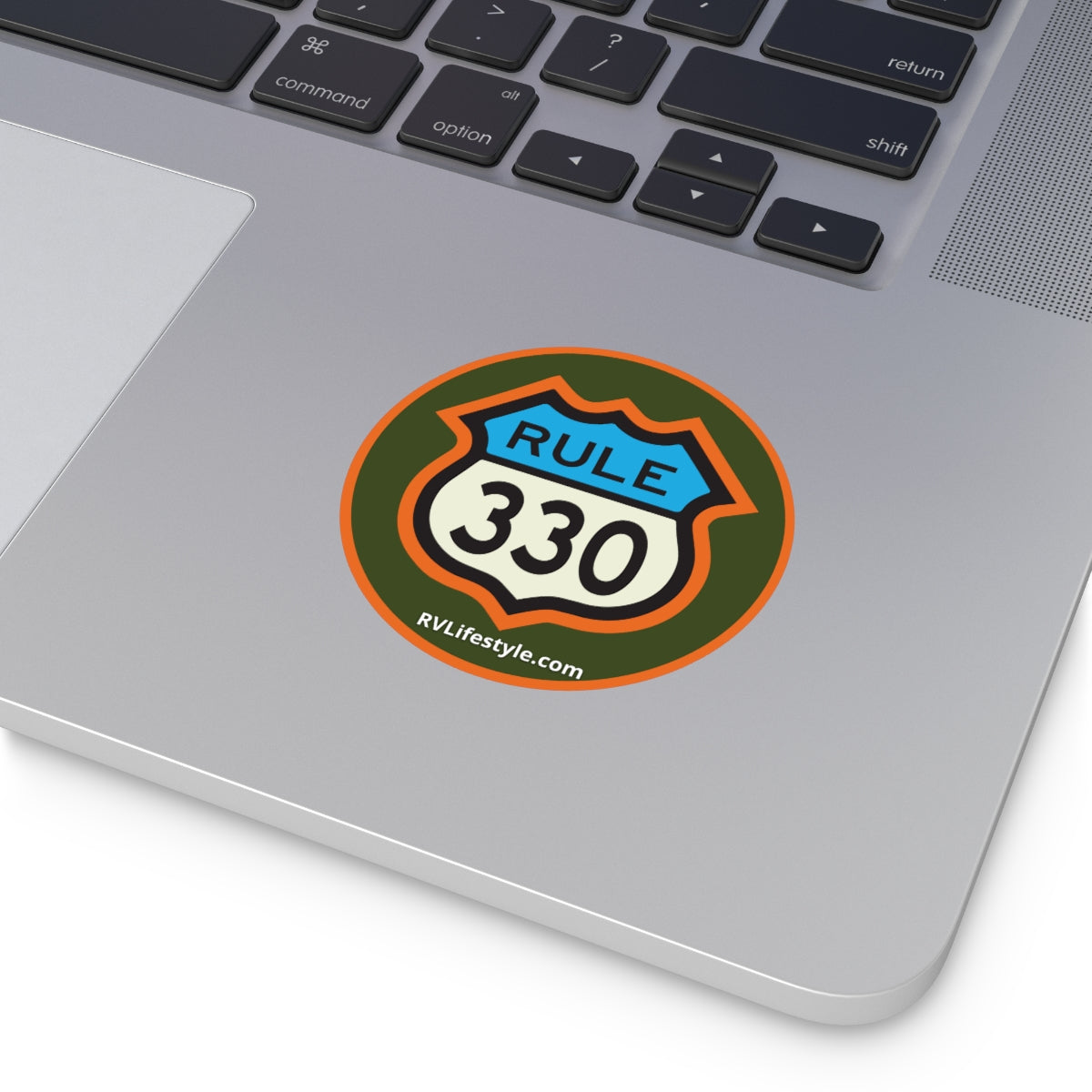 RV Lifestyle 330 Rule Round Vinyl Sticker