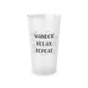 Wander Relax Repeat | Frosted Pint Glass, 16oz