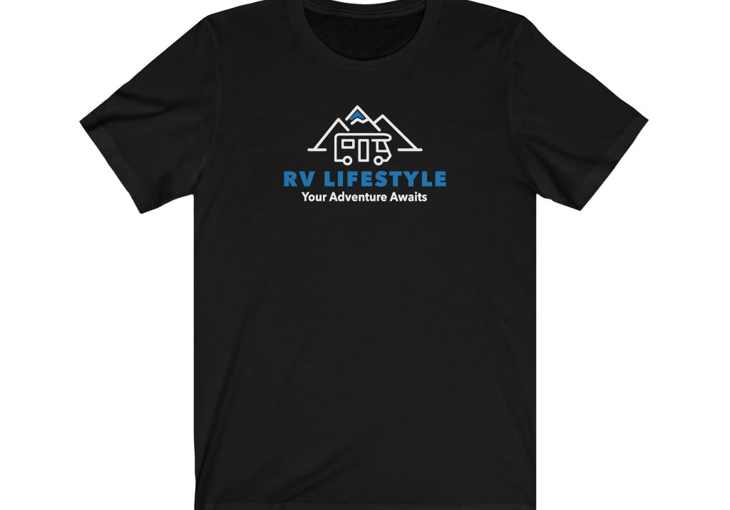 RV Lifestyle Logo Soft Men and Women's Jersey Short Sleeve Tee - Black, Dark Grey, Aqua, Athletic Heather, Dark Grey Heather, Heather Navy, Navy, Team Purple