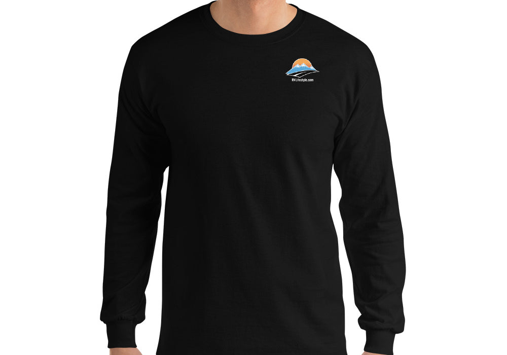 RV Lifestyle Men’s Long Sleeve Shirt - Black, Navy, Military Green Indigo Blue, Sport Grey