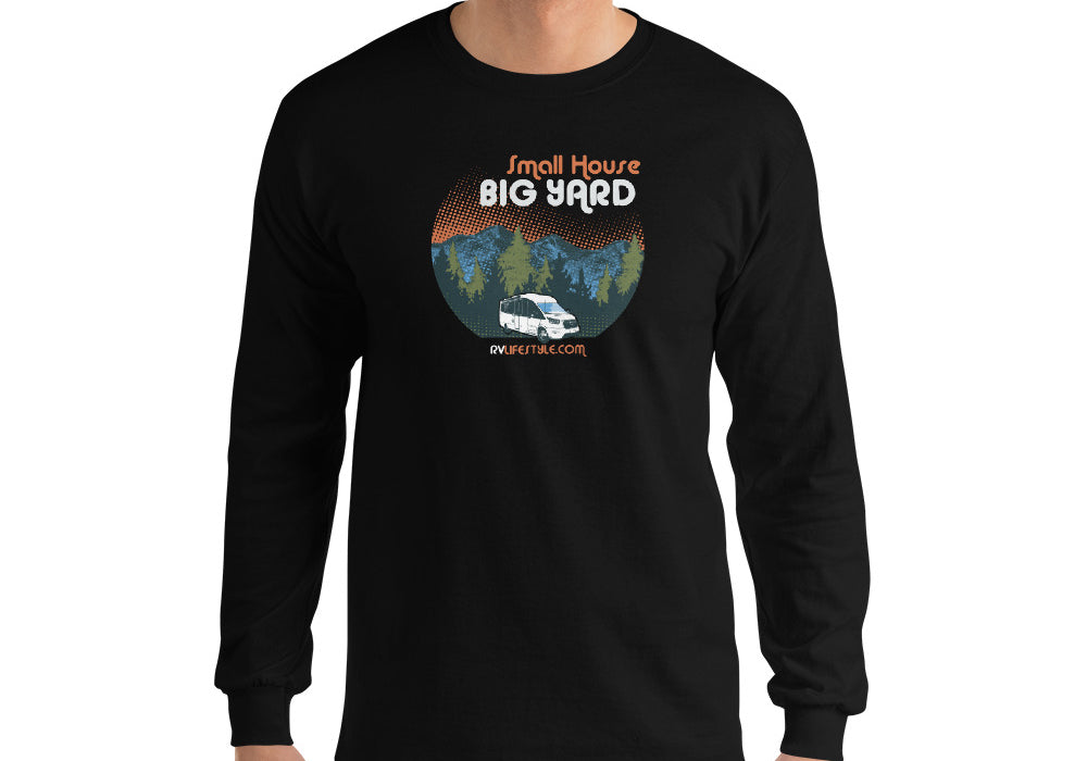 Small House Big Yard Men and Women's Long Sleeve Shirt - Black, Navy, Military Green, Indigo Blue, Sport Grey