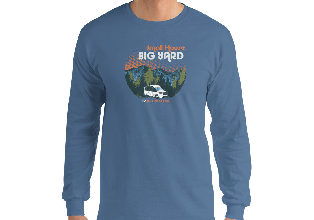 Small House Big Yard Men and Women's Long Sleeve Shirt - Black, Navy, Military Green, Indigo Blue, Sport Grey