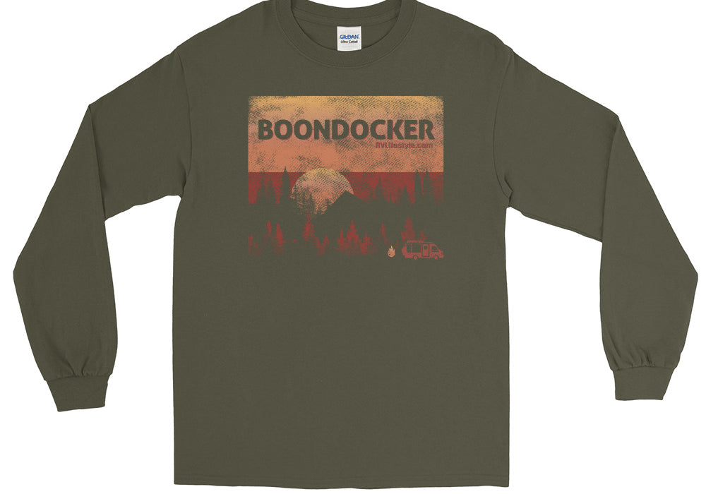 Boondocker Men and Women's Long Sleeve Shirt - Black, Navy, Military Green, Indigo Blue