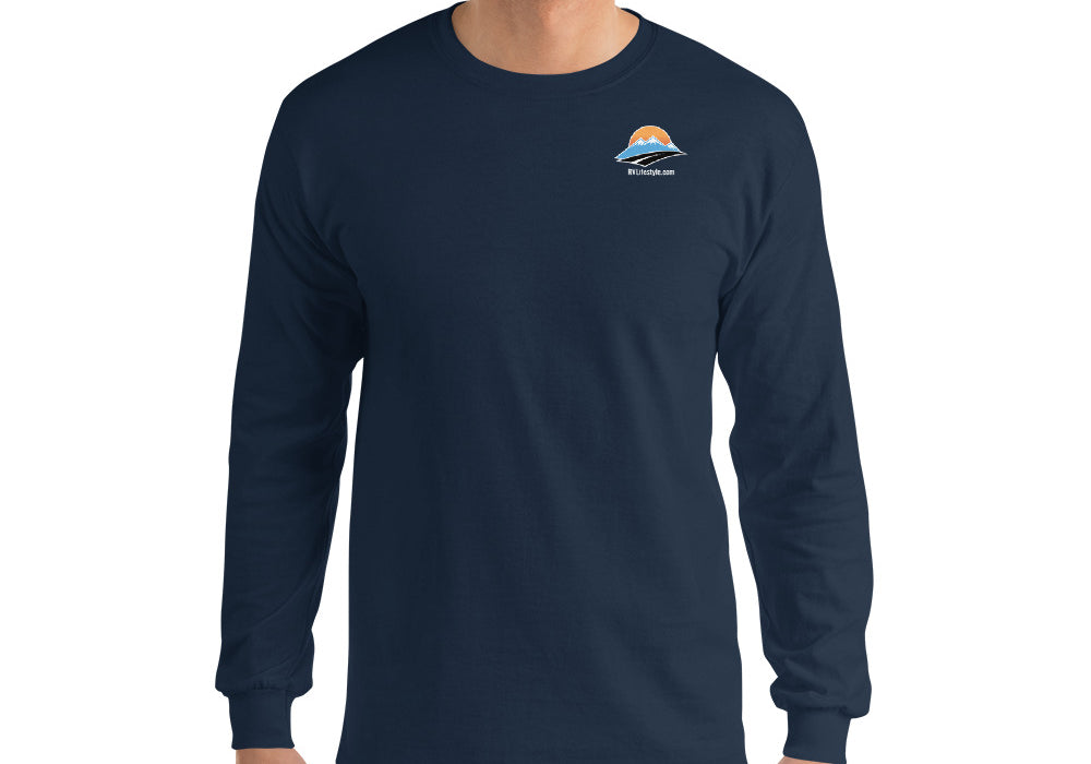 RV Lifestyle Men’s Long Sleeve Shirt - Black, Navy, Military Green Indigo Blue, Sport Grey