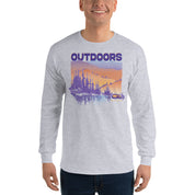 Outdoors Men and Women's Long Sleeve Shirt - Black, Navy, Military Green, Indigo Blue, Sport Grey