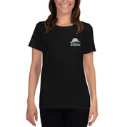 RV Lifestyle on the Front and 330 Rule on the Back! Women's short sleeve T-shirt - Forest Green, Black, Navy, Sport Grey