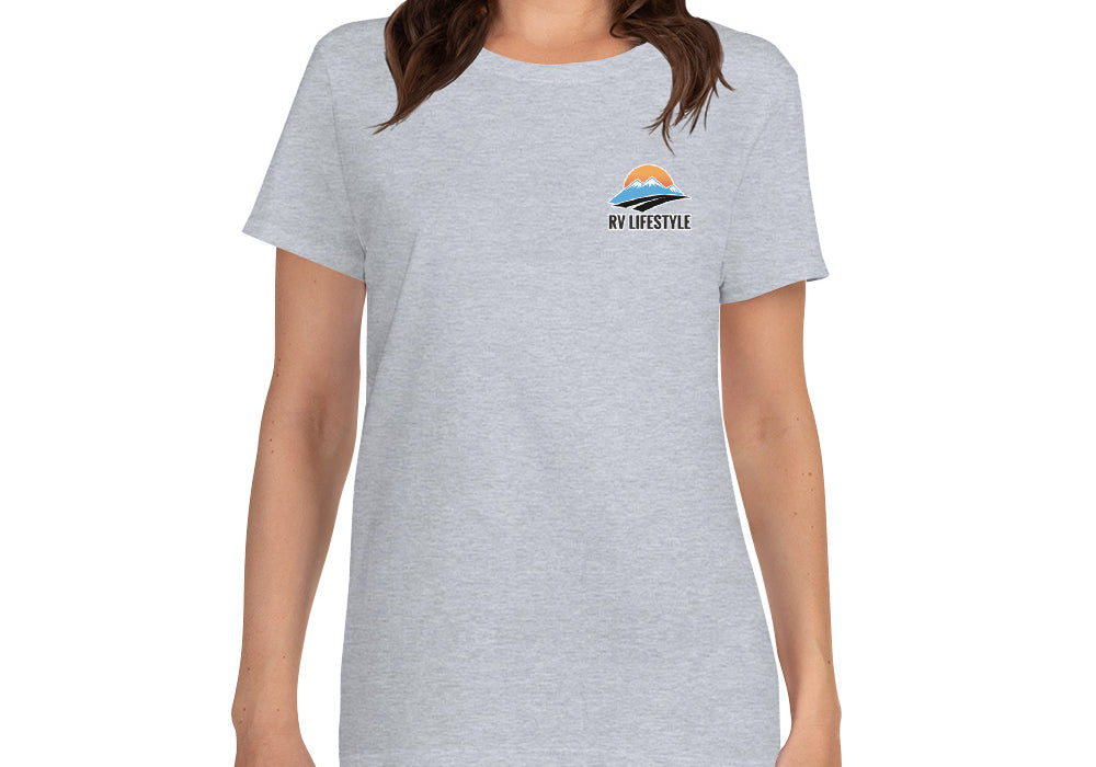 RV Lifestyle on the Front and 330 Rule on the Back! Women's short sleeve T-shirt - Forest Green, Black, Navy, Sport Grey