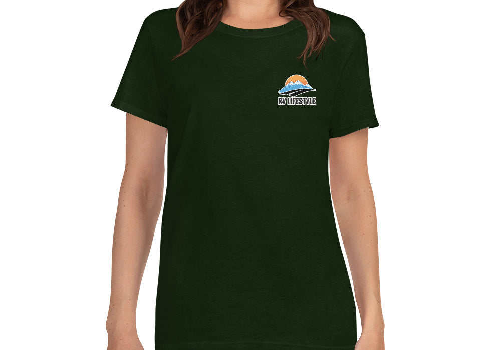 RV Lifestyle on the Front and 330 Rule on the Back! Women's short sleeve T-shirt - Forest Green, Black, Navy, Sport Grey