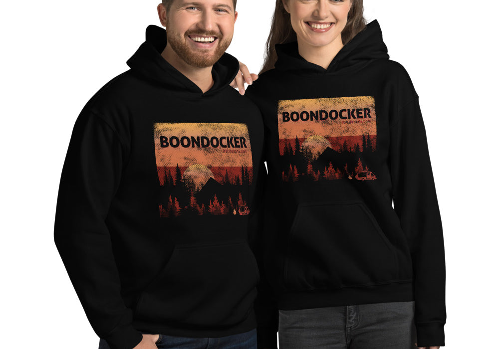 Boondocker Men and Women's Hoodie - Black, Navy, Dark Heather, Indigo Blue