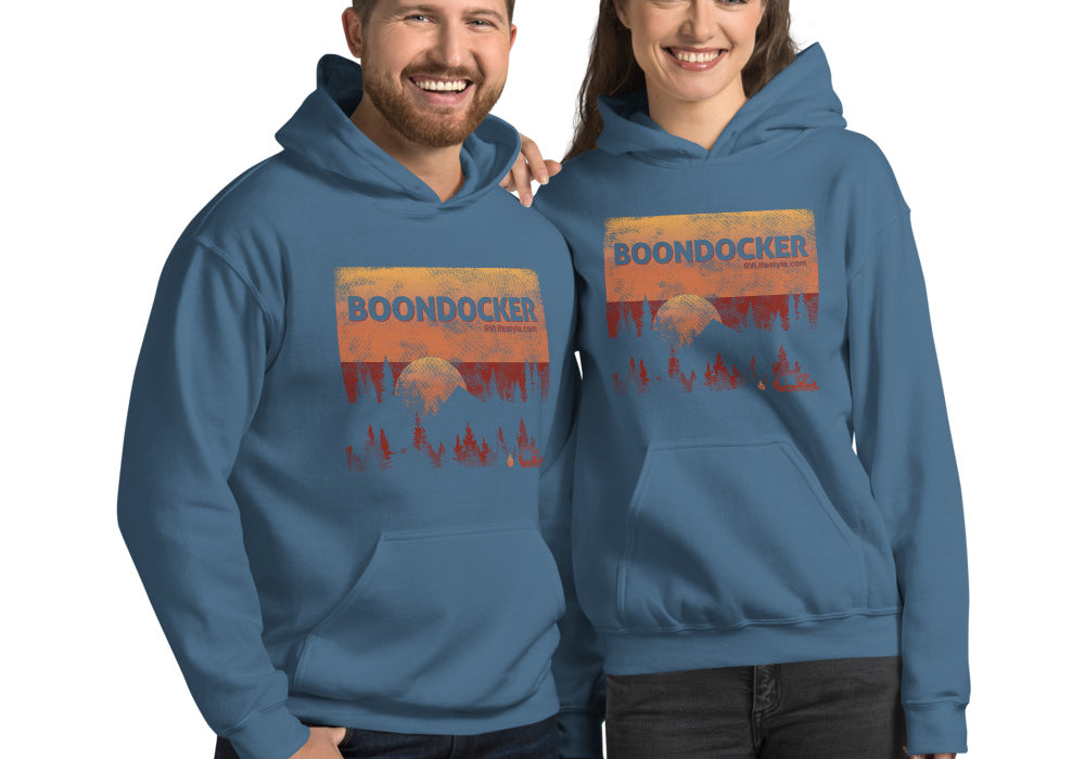 Boondocker Men and Women's Hoodie - Black, Navy, Dark Heather, Indigo Blue