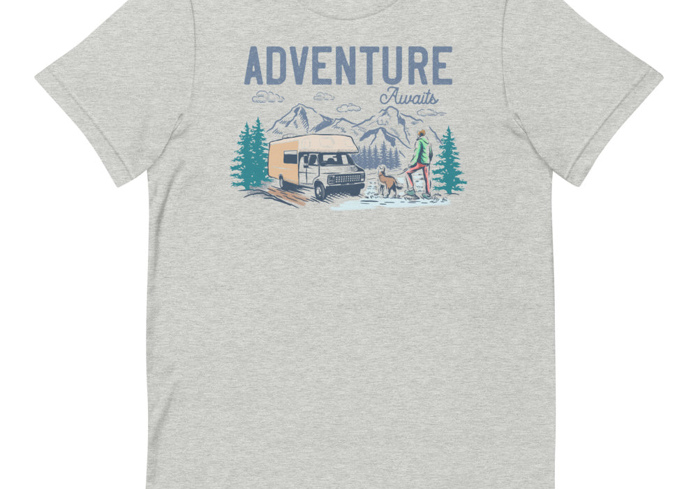 Adventure Awaits - Short-Sleeve Men and Women's T-Shirt