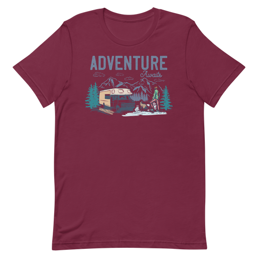 Adventure Awaits - Short-Sleeve Men and Women's T-Shirt