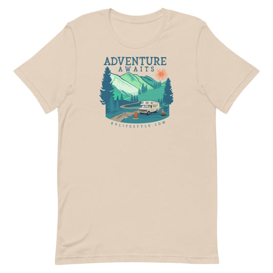 Adventure Awaits - Men and Women's Short-Sleeve T-Shirt