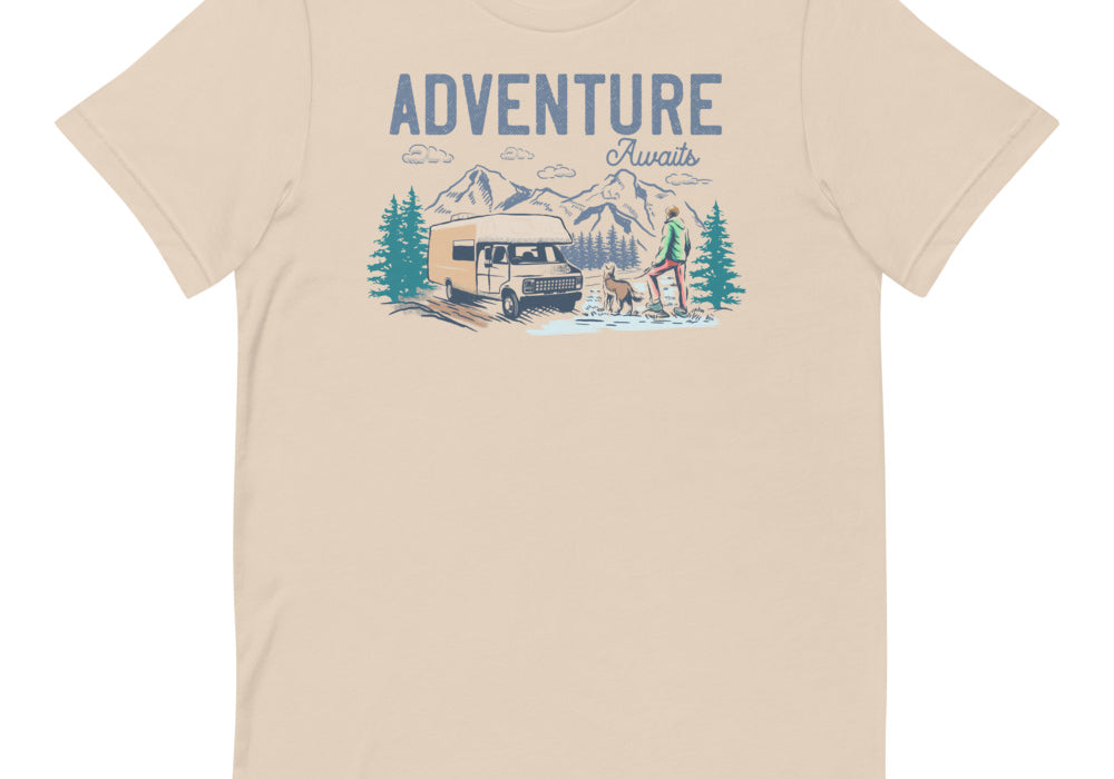 Adventure Awaits - Short-Sleeve Men and Women's T-Shirt
