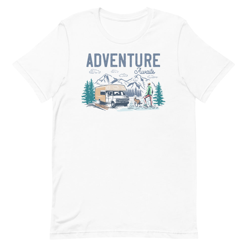 Adventure Awaits - Short-Sleeve Men and Women's T-Shirt
