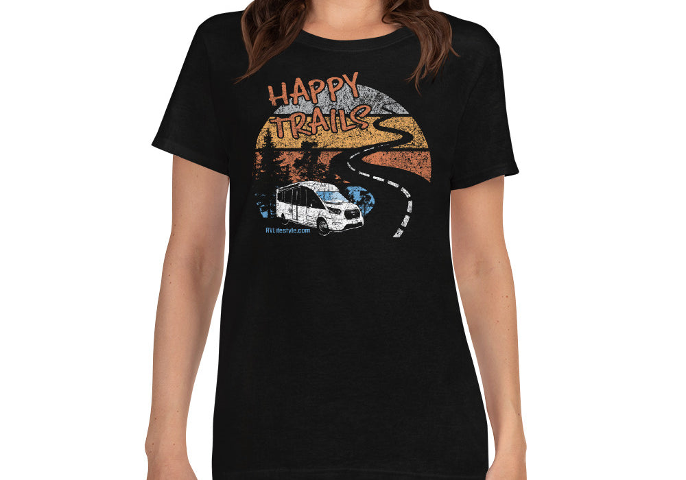 Happy Trails Women's short sleeve T-shirt - Black, Navy, Forest Green