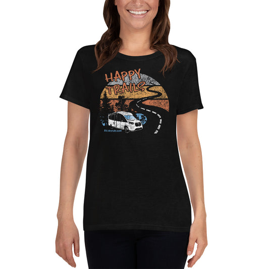 Happy Trails Women's short sleeve T-shirt - Black, Navy, Forest Green